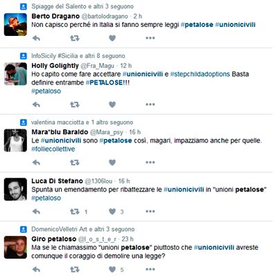 Le unioni civili sono petalose Le unioni civili sono petalose
