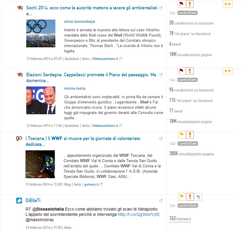 Esempio di risultati possibili